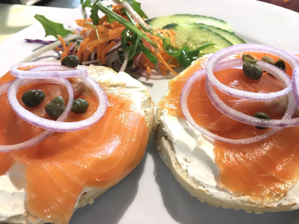 Salmon bagels from Mocha Mocha